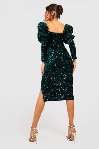 Robe midi - Vert émeraude