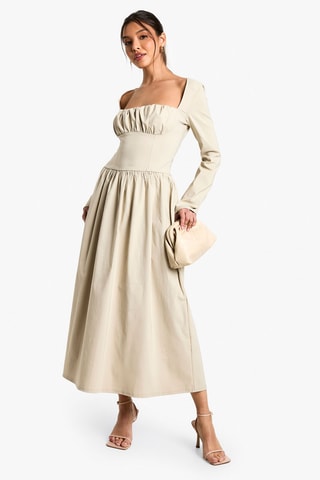 Robe midi - Beige