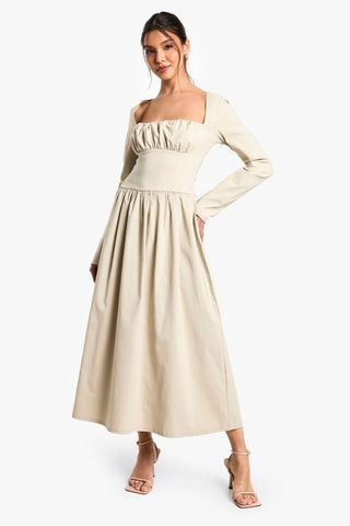 Robe midi - Beige