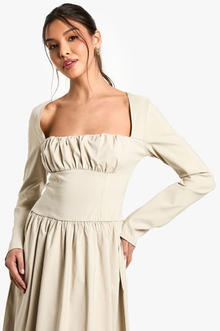 Robe midi - Beige