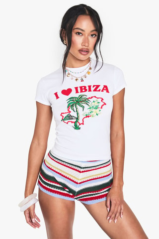 T-shirt cropped - Blanc