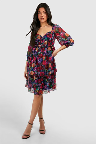 Robe de maternité en plumetis - Noir