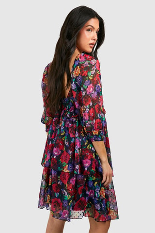 Robe de maternité en plumetis - Noir