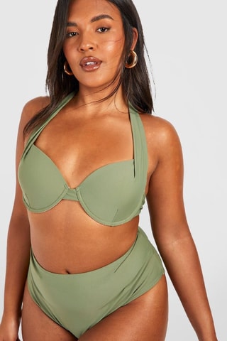 Maillot 2 pièces taille haute- Kaki