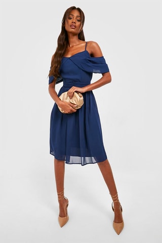 Robe midi - Bleu marine