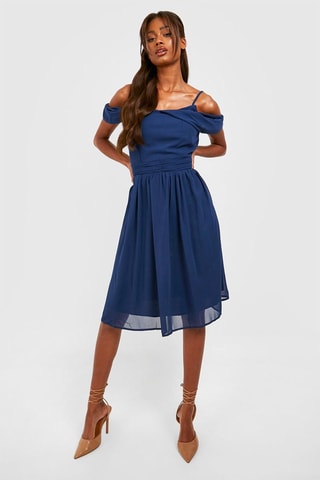 Robe midi - Bleu marine