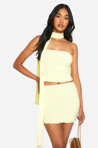 Foulard et crop top bustier - Jaune