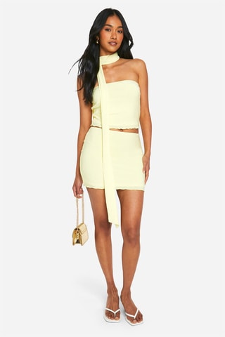 Foulard et crop top bustier - Jaune