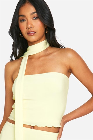 Foulard et crop top bustier - Jaune