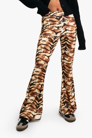 Pantalon flare taille haute - Orange