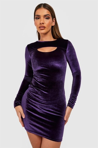 Robe fourreau en velours - Violet