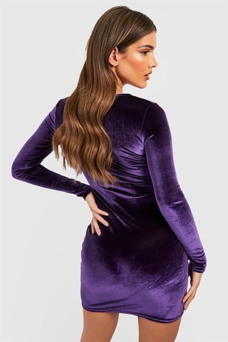 Robe fourreau en velours - Violet