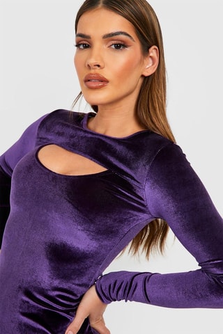 Robe fourreau en velours - Violet