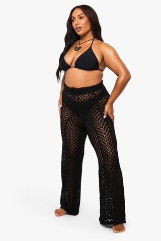 Pantalon de plage taille haute - Noir