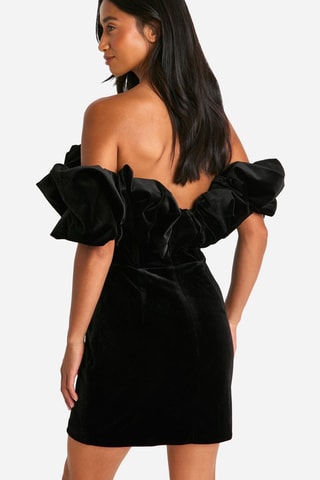 Robe droite en velours - Noir