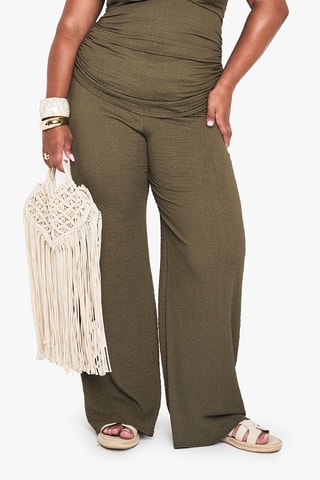 Pantalon taille haute - Kaki