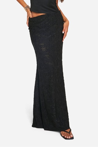 Robe longue en dentelle - Noir