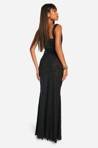 Robe longue en dentelle - Noir