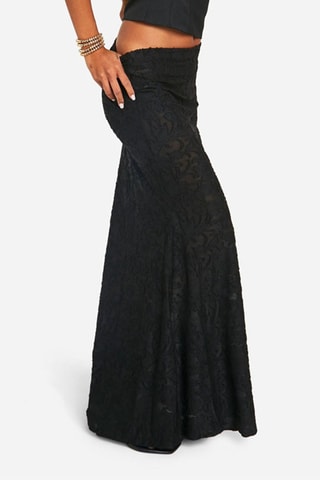 Robe longue en dentelle - Noir