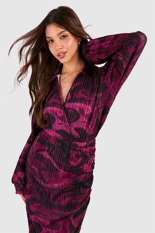 Robe midi tie and dye - Rose