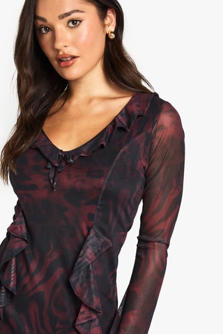 Robe volantée - Marron