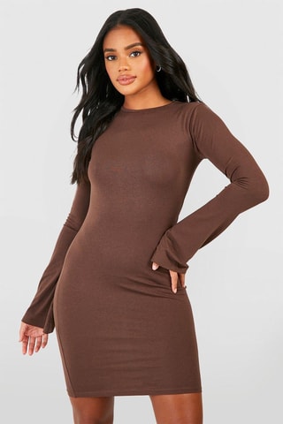 Robe fourreau - Marron