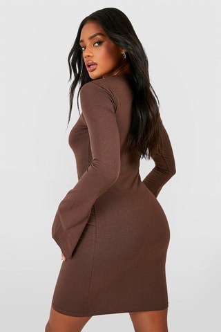 Robe fourreau - Marron
