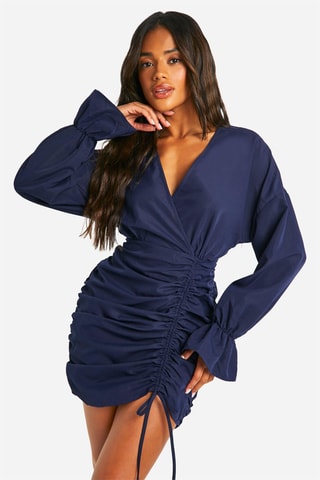Robe drapée - Bleu marine