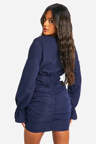 Robe drapée - Bleu marine