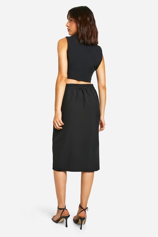 Jupe midi taille haute - Noir