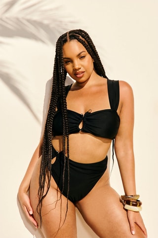 Maillot 2 pièces taille haute - Noir