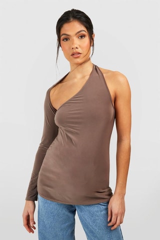 Top asymétrique de maternité - Marron