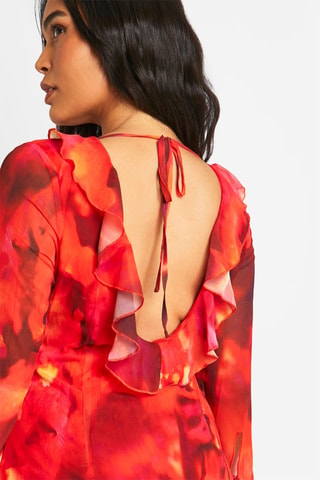 Robe droite tie and dye - Rouge