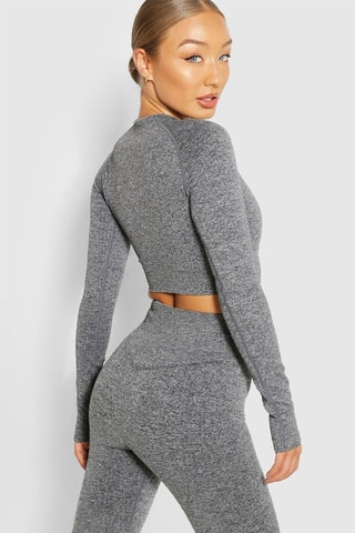 Crop top - Gris foncé chiné