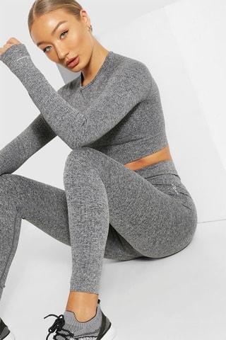 Crop top - Gris foncé chiné