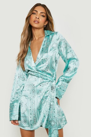 Robe portefeuille - Bleu clair