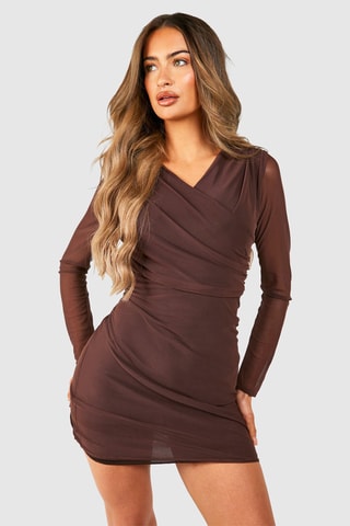 Robe fourreau - Marron