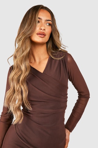 Robe fourreau - Marron