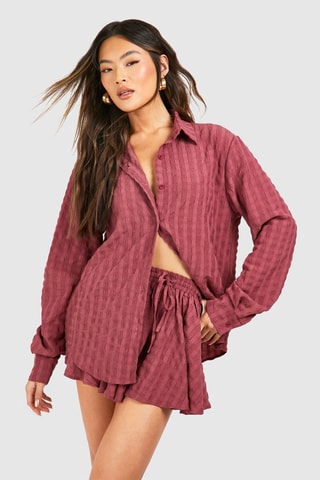 Chemisier et short - Mauve foncé
