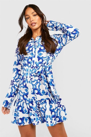 Robe chemise - Bleu roi