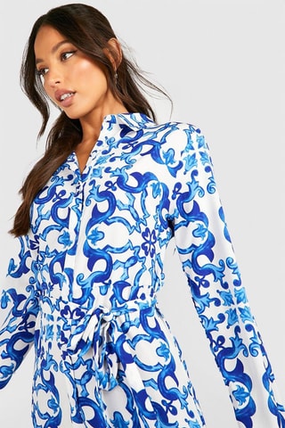 Robe chemise - Bleu roi