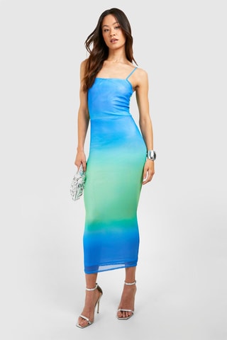 Robe longue dip and dye - Bleu clair