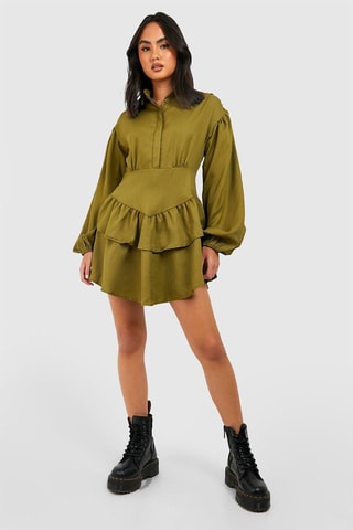 Robe volantée - Kaki