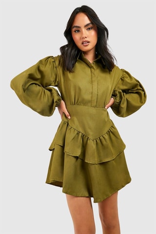 Robe volantée - Kaki