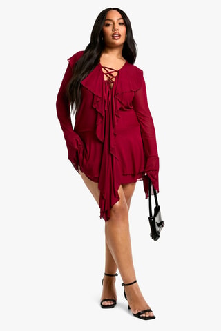 Robe volantée - Bordeaux