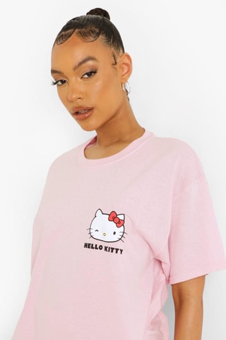 T-shirt oversize Hello Kitty Sanrio - Rose clair