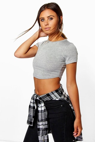 Crop top - Gris clair chiné