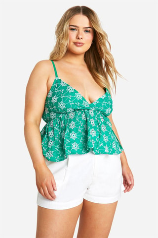 Top en broderie anglaise - Vert