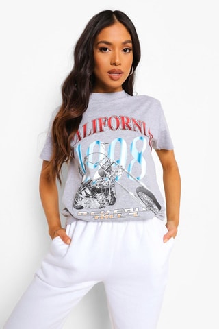 T-shirt oversize - Gris clair chiné