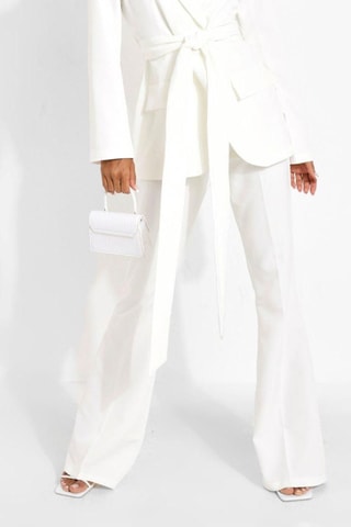 Pantalon flare taille haute - Blanc